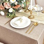 Fitable Square Table Cloth Linen Textured: Water & Stain Resistant Farmhouse Tablecloth, Washable Burlap Table Covers for Kitchen Dining Party(2 Pack, 54x54 Inch, Beige)