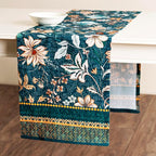 Maison d' Hermine Table Runner 100% Cotton Single Layer Table Runners 108 inches Long for Thanksgiving Christmas Decorations Home Kitchen Dining Party Wedding (Luxury Loft - Dark Teal, 14.5" x 108")