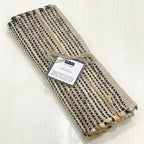 Chardin home Natural Jute Table Runner 13x48 Inch – Vintage Boho Rustic Table Decor – Handwoven Table Runner in Natural Jute and Black – Farmhouse Dining or Console Table Accent