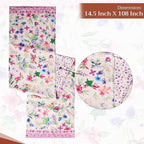 Maison d' Hermine Table Runner 100% Cotton Double Layer Table Runners 108 inches Long Decorative for Home Kitchen Dining Party Baby Shower Wedding Bridal Shower Spring Summer (Chardon, 14.50" x 108")