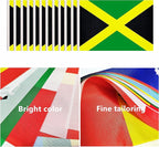 12 Pack Jamaica Desk Flags Set, Jamaican Small Mini Table Office Flags with 12" Solid Black Pole, 8.2 x 5.5 Inches, Home and Office Decoration, Festival Celebrations