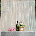 JYFLZQ White Iridescent Sequin Backdrop Curtains 4ft x 6.5ft 1 Panel Glitter Photo Booth Backdrops Sparkly Photography Background Drapes for Parties Wedding Bridal Showers
