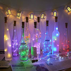 10 Pack Bottle Cork Lights 10 LED Wine Bottle Battery Powered Lights Copper Wire Fairy String Light for Christmas Halloween Wedding Birthday Party DIY Home Decor (10 Colors)