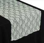 MDS Pack of 15 Wedding 12 x 108 inches Lace Table Runner for Wedding, Decorations for Birthday Parties, Banquets, Graduations, Engagements, and Runners fit Rectangle, Round Table- Ivory