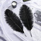 Larryhot Black Ostrich Feathers Bulk - 16-18 inch 10pcs Feathers for Vase,Wedding Party Centerpieces and Home Decorations (Black)