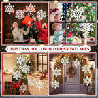 18 Pcs Large Christmas Snowflake Decorations, 8 Inch White Snowflake Hanging Ornaments Plastic Christmas Yard Decorations for Winter Indoor Outdoor Xmas Tree Holiday Yard Lawn Decor