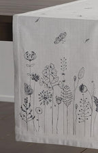 Maison d' Hermine Table Runner 100% Cotton Single Layer Table Runners 72 inches Long Decorative for Home Kitchen Dining Party Baby Shower Wedding Bridal Shower Spring Summer (Flore, 14.50" x 72")