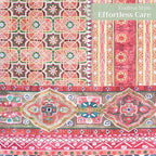 Maison d' Hermine Table Runner 100% Cotton Double Layer Table Runners 108 inches Long for Thanksgiving Christmas Decorations Home Kitchen Dining Party Wedding (Ispahan, 14.5" x 108")