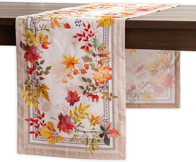 Maison d' Hermine Table Runner 100% Cotton Single Layer Table Runners 36 inches Long for Thanksgiving Christmas Decorations Home Kitchen Dining Party Wedding (Amarante, 14.5" x 36")