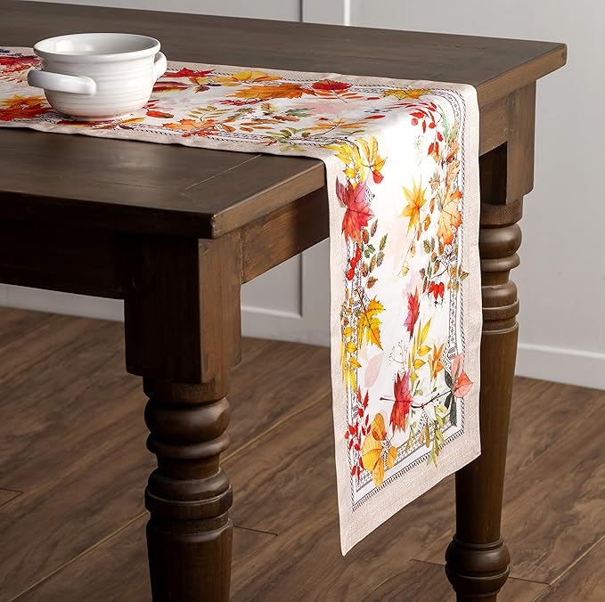 Maison d' Hermine Table Runner 100% Cotton Single Layer Table Runners 36 inches Long for Thanksgiving Christmas Decorations Home Kitchen Dining Party Wedding (Amarante, 14.5" x 36")
