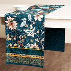 Maison d' Hermine Table Runner 100% Cotton Double Layer Table Runners 72 inches Long for Thanksgiving Christmas Decorations Home Kitchen Dining Party Wedding (Luxury Loft - Dark Teal, 14.5" x 72")