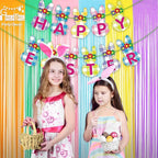 Pastel Tinsel Curtain Party Backdrop - GREATRIL Pastel Color Foil Fringe Curtain Photo Booth Streamers for Birthdays Easter Baby Bride Shower Unicorn Girls Party Decorations