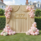 30ftx10ft Beige Backdrop Curtains for Party Background, Wrinkle Free Beige Photo Curtains Backdrop Drapes 6 Panels Back Drop Cloth for Wedding Birthday Photography Baby Shower Decor