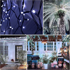 YEGUO 66ft 200 LED Christmas Lights Outdoor Waterproof, White Christmas Tree Light Indoor, Green Wire Twinkle String Light Plug in with Timer Memory 8 Modes