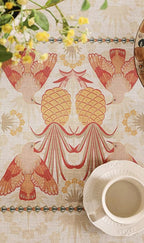 patdrea Designer Extra Long Rectangle Linen Table Cloth,Vintage Anti-Wrinkle Tropical Style Tablecloth,Decor Table Cover Cloth for Kitchen Dining Christmas,Thanksgiving,67"x118"-Pineapple a