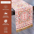 Maison d' Hermine Table Runner 100% Cotton Double Layer Table Runners 72 inches Long for Thanksgiving Christmas Decorations Home Kitchen Dining Party Wedding (Damask, 14.5" x 72")