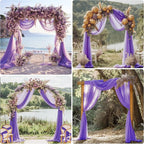 Wedding Arch Draping Fabric 2 Panels 28.7" x 20FT Lavender Purple Sheer Chiffon Backdrop Drapes for Wedding Ceremony Birthday Party Bridal Shower Outdoor Decoration