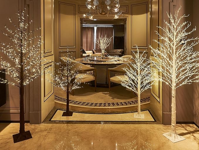 LITBLOOM Brown 6FT 120 LED Fairy Lights Plug in Willow Vine Garland for Indoor Outdoor Home Fireplace Wall Christmas Decoration