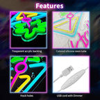 Cocktails Neon Sign Cocktail Glass LED Neon Signs Art Wall Lights for Beer Bar Decor Dimmable USB Powered Martini LED Neon Light for Party, Cocktails Bar, Pub, Night Club, Man Cave Decoration