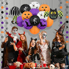 KatchOn, Halloween Hanging Paper Lanterns Set - Pack of 15 | Halloween Paper Lanterns, Halloween Honeycomb Decorations for Halloween Decorations | Halloween Garland for Halloween Party Decorations