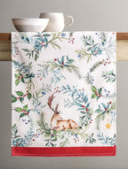 Maison d' Hermine Table Runner 100% Cotton Double Layer Table Runners 72 inches Long for Thanksgiving Christmas Decorations Home Kitchen Dining Party Wedding (Holly Time, 14.5" x 72")