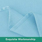 Biscaynebay Textured Fabric Tablecloths 52x70 Inches Rectangular, Light Blue Water Resistant Tablecloths for Dining, Kitchen, Wedding, Parties etc. Machine Washable