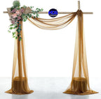 MDS Halloween Chiffon Draping Fabric - 2 Panel, 30" Wide x 30ft Long - Sheer Spooky Arbor & Canopy Drapery for Haunted House Backdrops, Party Ceilings, DIY Costumes & Themed Events - Mocha