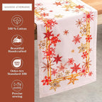 Maison d' Hermine Table Runner 100% Cotton Single Layer Table Runners 108 inches Long for Thanksgiving Christmas Decorations Home Kitchen Dining Party Wedding (Crystal Star, 14.5" x 108")