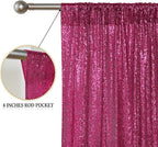 Sugargirl Fuchsia Sequin Backdrop Curtain 4 Panels 2FTx8FT Glitter Fuchsia Background Drapes Sparkle Photography Backdrop for Party Wedding Birthday Wall Decoration