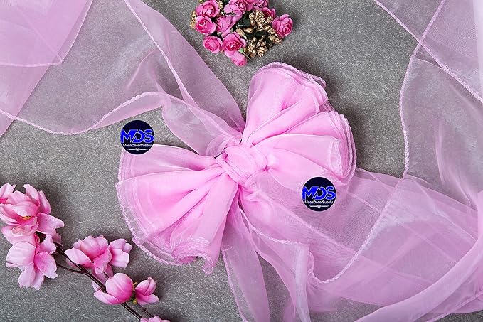 MDS Pack of 300 PCS Organza Chair Sashes Wider Dining Chair Bows Ribbon Tie Back for Wedding Party Birthday Bridal Shower Reception Event Banquet Home Chair Cover Decoration - Pink