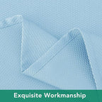 Biscaynebay Textured Fabric Round Tablecloths 60" for Round Tables diameters from 28" to 48", Light Blue Water Resistant Folding Table Covers Washable for Dining, Kitchen, Wedding, Parties etc