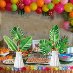 14pcs Palm Leaf Centerpiece Sticks Tropical Party Decorations for Table Green Leaves Theme Centerpieces Hawaiian Luau Party Decorations for Summer Jungle Theme Party Baby Shower Supplies