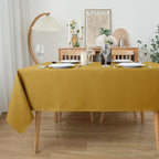 Biscaynebay Textured Fabric Christmas Rectangle Tablecloths 60x108 Inch, Gold Water Resistant Tablecloths for Dining, Kitchen, Wedding, Parties etc. Machine Washable