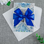 20 PCS 5.12x7.2 Butterfly Quinceanera Invitation, Laser Cut Wedding Invitation Cards with Envelopes for XV Anos Bridal Shower Baby Shower Invite (Silver Glitter)