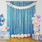 Sugargirl Turquoise Sequin Backdrop Curtain 2 Panels 2FTx8FT Glitter Turquoise Background Drapes Sparkle Photography Backdrop for Party Wedding Birthday Wall Decoration