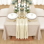 Fitable Square Table Cloth Linen Textured: Water & Stain Resistant Farmhouse Tablecloth, Washable Burlap Table Covers for Kitchen Dining Party(2 Pack, 54x54 Inch, Beige)