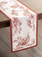 Maison d' Hermine Table Runner 100% Cotton Single Layer Table Runners 60 inches Long for Thanksgiving Christmas Decorations Home Kitchen Dining Party Wedding (Holy Jouy - Red, 14.5" x 60")