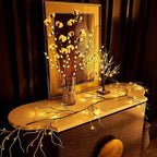 Hairui Lighted Garland Snow Flocked 6FT 48 LED Battery Operated Pre-lit Twig Vine Winter Christmas Party Decoration Indoor Outdoor Use