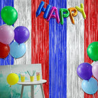 12 Pack 4th of July Decorations, 3.28 FT x 7.05 FT Patriotic Tinsel Backdrop, Metallic Blue Silver Red Fringe Curtains Party Streamer Foil Backdrop, Independence Day Party Supplies Patriotic Decor