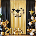 10x10 ft Wrinkle Free Gold Sequin Backdrop Curtain for Parties,Thick Not Fall-Off Glitter Wedding Backdrop Drapes,2 Panels 5x10ft Shimmer Photo Back Drop Cloth for Graduation Photography Background