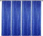 Sugargirl Navy Blue Sequin Backdrop Curtain 4 Panels 2FTx8FT Glitter Navy Blue Background Drapes Sparkle Photography Backdrop for Party Wedding Birthday Wall Decoration
