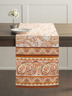 Maison d' Hermine Table Runner 100% Cotton Single Layer Table Runners 36 inches Long for Thanksgiving Christmas Decorations Home Kitchen Dining Party Wedding (Palatial Paisley, 14.5" x 36")