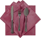 Cloth Napkins 20x20 inch Washable Polyester Dinner Napkins Soft Table Napkins for Wedding Party Dining Banquet(Burgundy,25PCS)