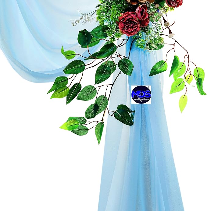 MDS Halloween Chiffon Draping Fabric - 1 Panel, 30" Wide x 100ft Long - Sheer Spooky Arbor & Canopy Drapery for Haunted House Backdrops, Party Ceilings, DIY Costumes & Themed Events - Turquoise