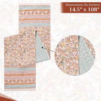 Maison d' Hermine Table Runner 100% Cotton Double Layer Table Runners 108 inches Long for Thanksgiving Christmas Decorations Home Kitchen Dining Party Wedding (Nila, 14.5" x 108")