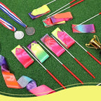Yilloog 50 Pcs Ribbon Dancing Wands Party Favors, 78.7 Inch Artistic Gymnastics Ribbon Streamers Twirling Wands, Rainbow Birthday Decorations
