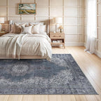 Bloom Rugs Washable Non-Slip 8' x 10' Rug - Dark Teal Traditional Medallion Area Rug for Living Room, Bedroom, Dining Room, and Kitchen - Exact Size: 8' x 10'