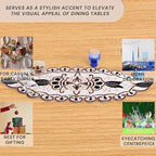 36" Decorative Beaded Table Runner - Handcrafted Floral Design with Durable Polyester Backing for Dining, Coffee Table & Special Occasions (Black White Brown) - CLEENTABLE