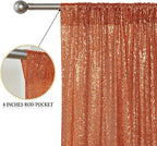 Sugargirl Orange Sequin Backdrop Curtain 4 Panels 2FTx8FT Glitter Orange Background Drapes Sparkle Photography Backdrop for Party Wedding Birthday Wall Decoration