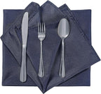 Cloth Napkins 20x20 inch Washable Polyester Dinner Napkins Soft Table Napkins for Wedding Party Dining Banquet(Navy,100PCS)